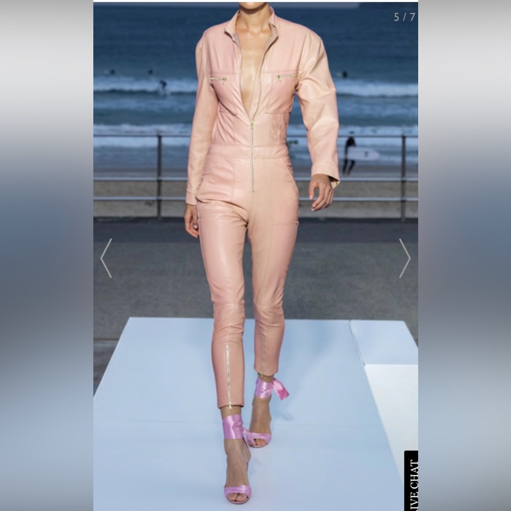 Jonathan Simkhai Runway Vegan Leather Jumpsuit – Bergdorf Goodman Exclusive –NEW